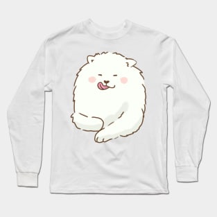 Cute samoyed dog with tongue out Long Sleeve T-Shirt